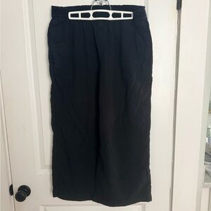 Old Navy Black wide leg linen pants with Elastic Waist